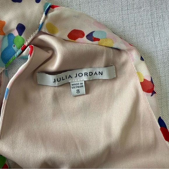 Julia Jordan Confetti Color Block Chiffon Mock Neck Maxi Halter Dress Size 8 - Picture 7 of 11